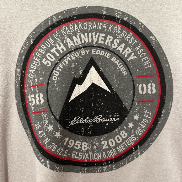 EDDIE BAUER SPORT MEN’S PERFORMANCE LONG SLEEVE CREWNECK GRAPHIC TEE.  LARGE. - Picture 5 of 5